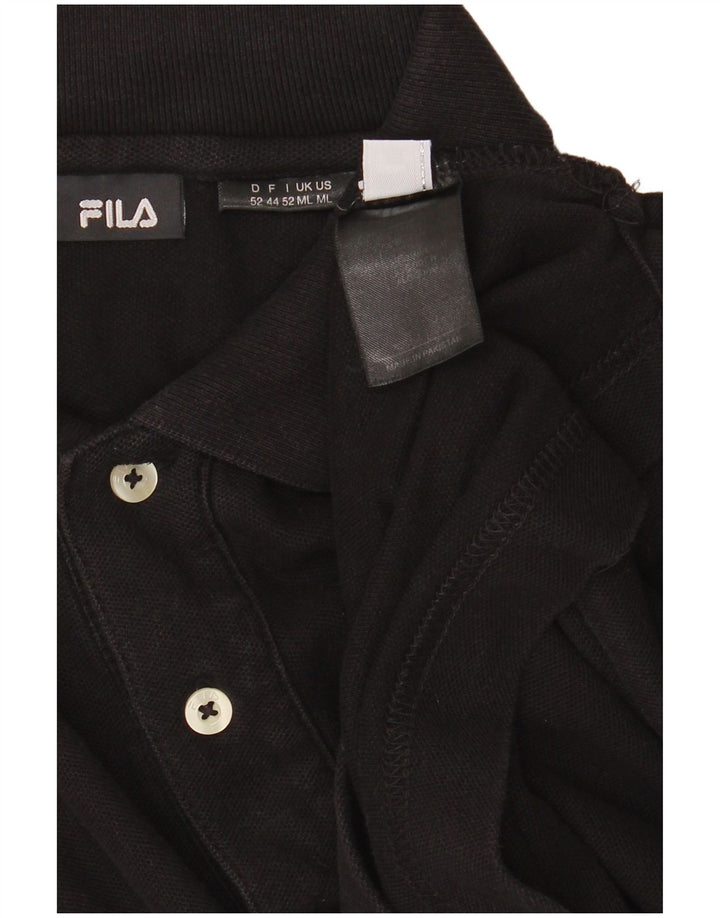 Męska koszulka polo FILA, średnia czarna, bawełniana