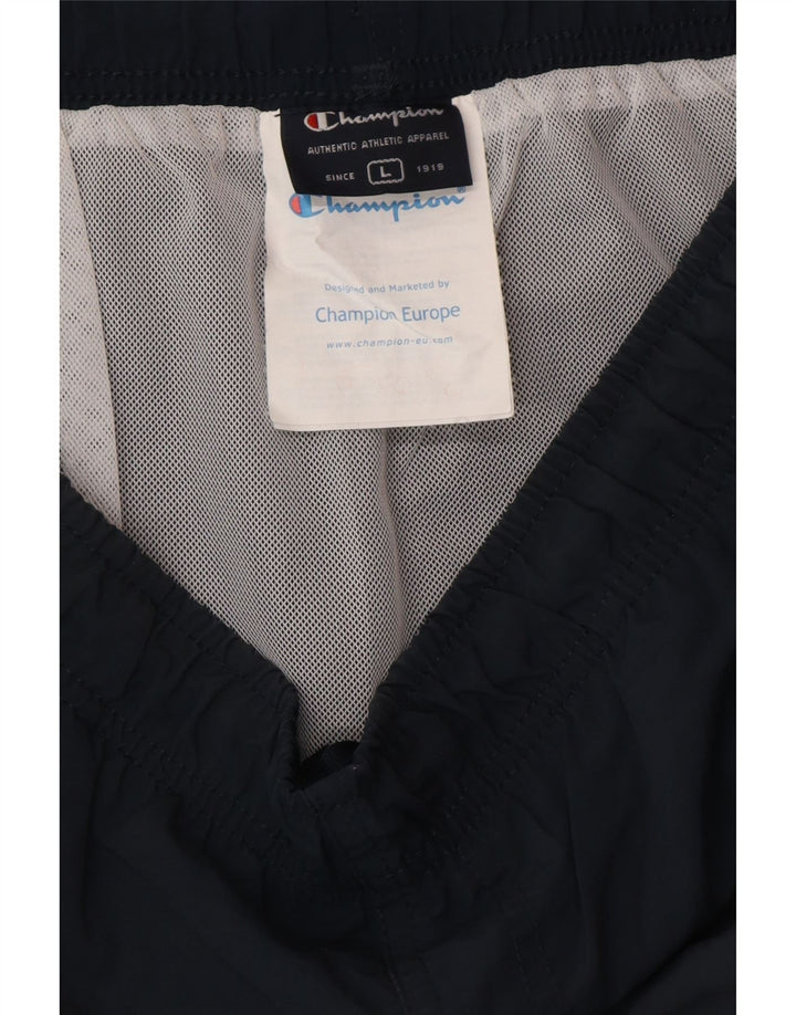 Męskie spodenki sportowe CHAMPION, duże, granatowe, poliestrowe