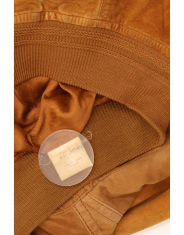 Vintage damska zamszowa kurtka bomber UK 18 XL brązowa