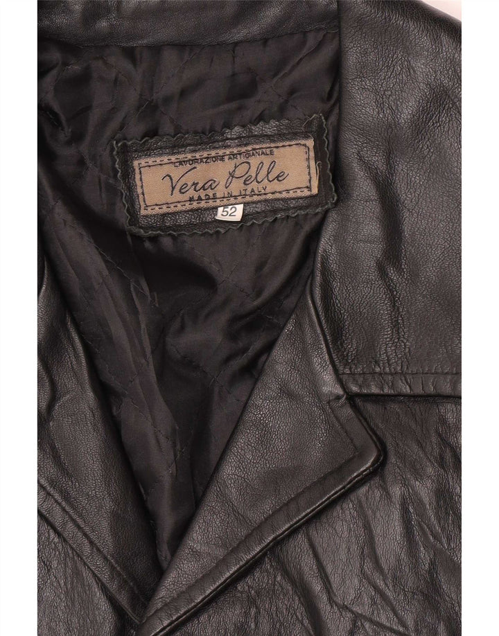 Vintage męska skórzana kurtka UK 38 Medium Black Classic