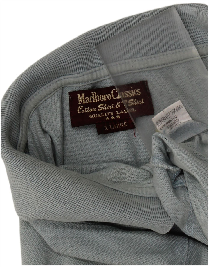 Męska koszulka polo MARLBORO CLASSICS XL, niebieska, bawełniana