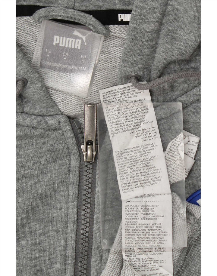 Męski sweter z kapturem i zamkiem błyskawicznym Puma, średnioszary, bawełniany