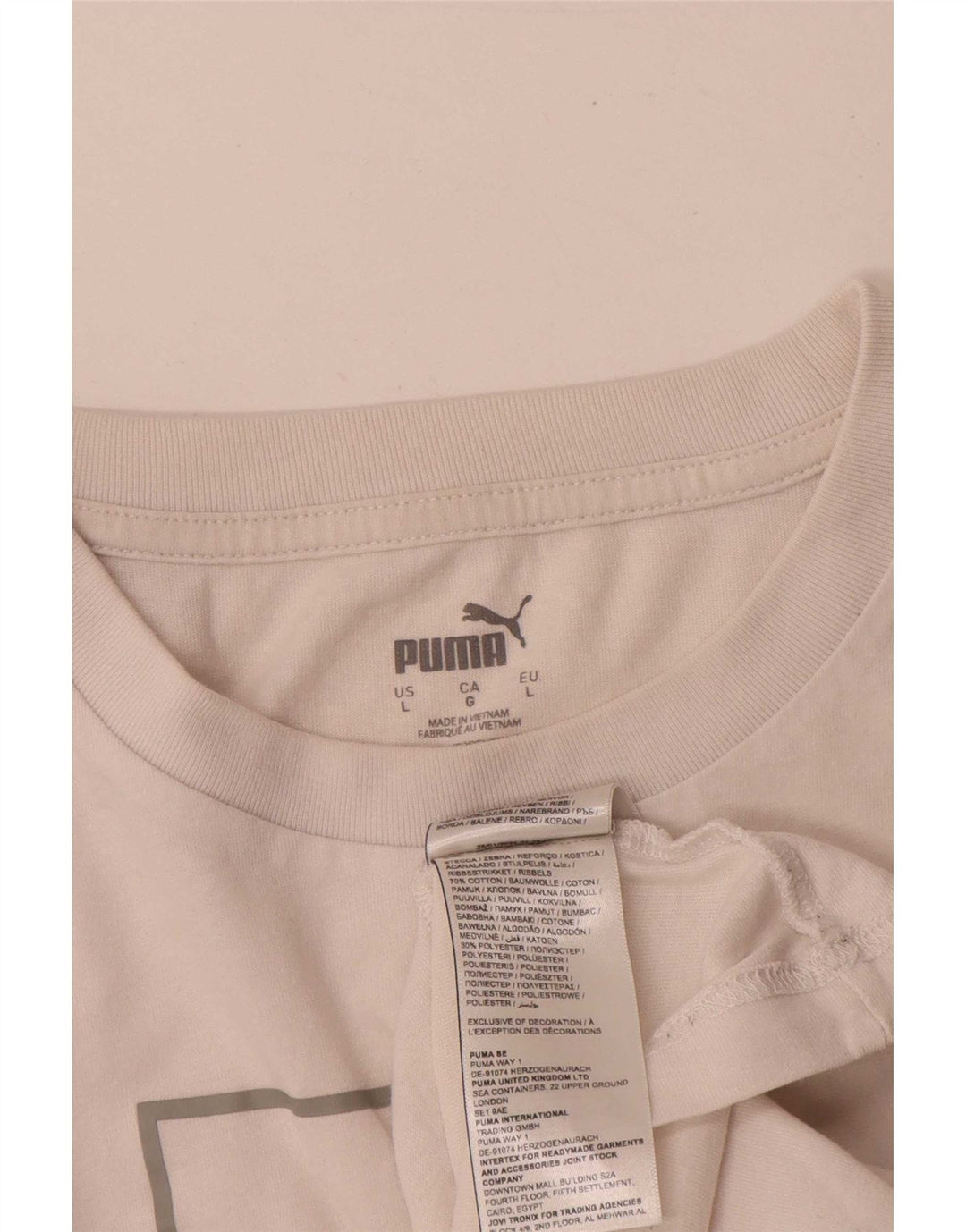 Męska koszulka z grafiką Puma, duża, biała, bawełniana