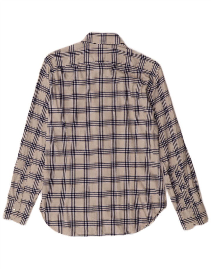 BONOBOS Męska koszula flanelowa o dopasowanym kroju, mała, bawełniana w białą kratkę