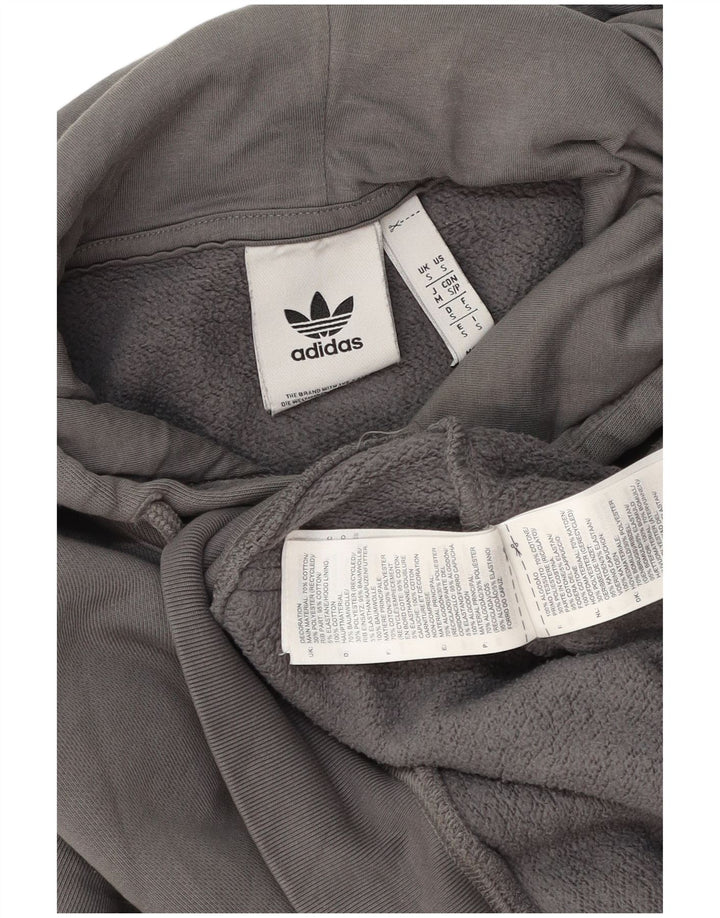 Adidas Męska bluza z kapturem, mała, szara, bawełniana