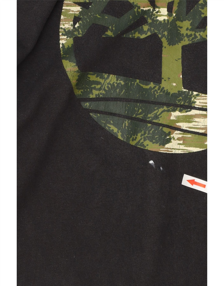 Męski T-shirt z grafiką Timberland o regularnym kroju, mały, czarny, bawełniany