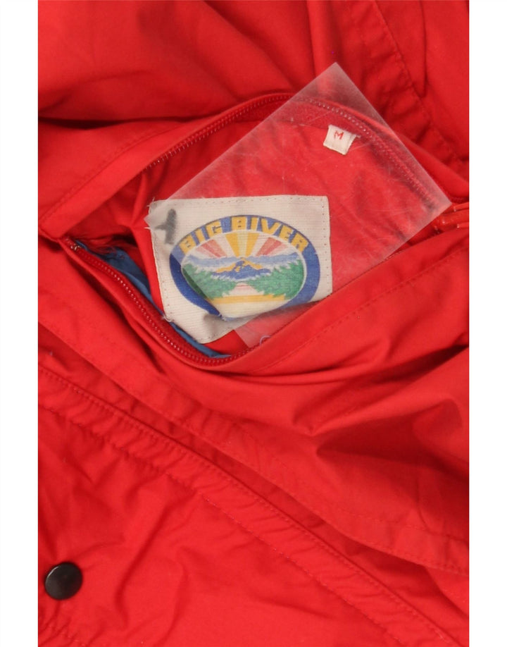 Dwustronna ocieplana kurtka męska o luźnym kroju VINTAGE UK 38, średnia czerwień