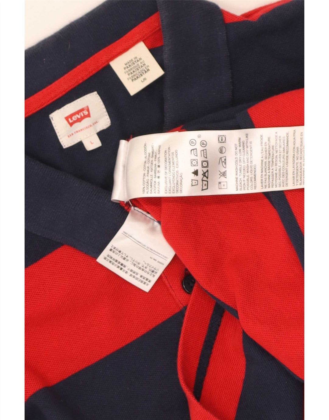 Męska koszulka polo do rugby Levi's, duża, bawełniana w czerwone paski