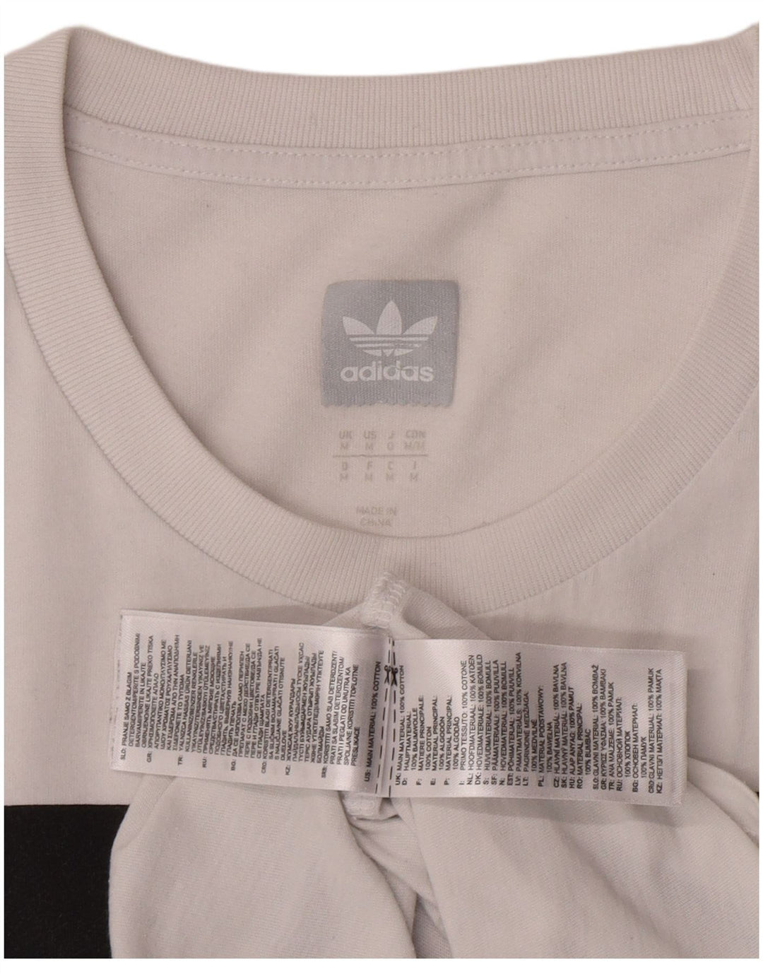 Męska koszulka z grafiką Adidas, średnia, biała bawełna