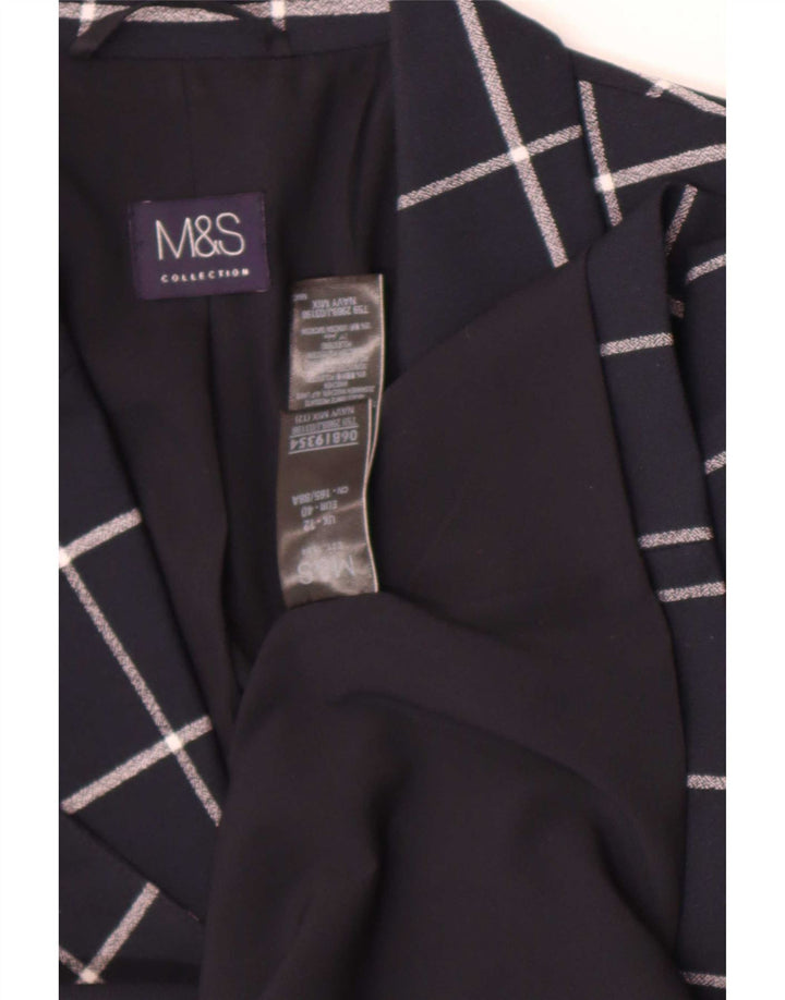 Marks & Spencer Damska marynarka UK 12 w średnią granatową kratkę