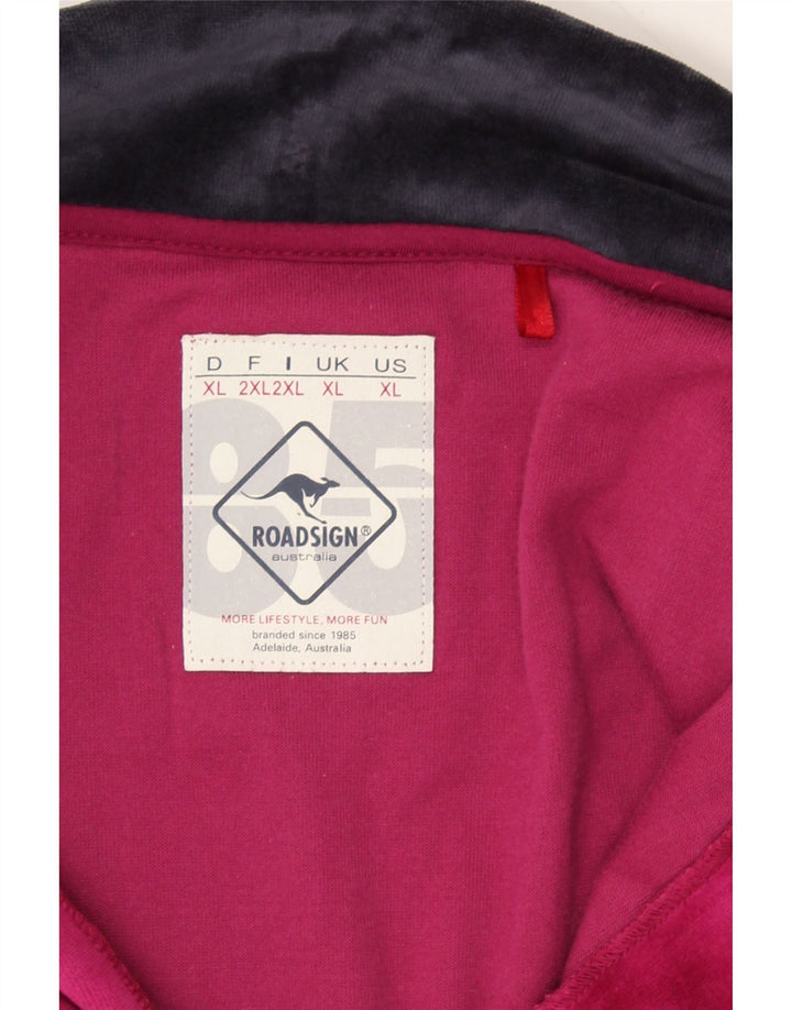 ROADSIGN Womens Tracksuit Top Jacket UK 18 XL Pink Cotton Vintage Roadsign and Second-Hand Roadsign from Messina Hembry 