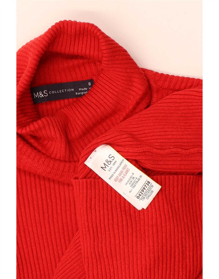 Marks & Spencer Damski top z długim rękawem UK 8 Small, czerwona wiskoza