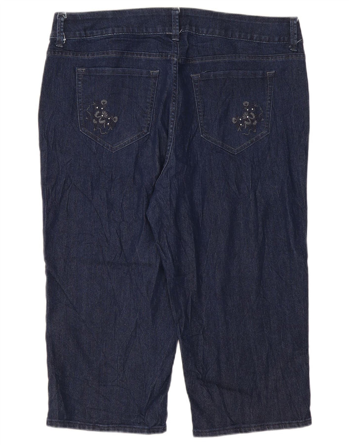 Damskie jeansy Capri LEE Riders US 16 2XL W38 L19 Niebieskie, bawełniane