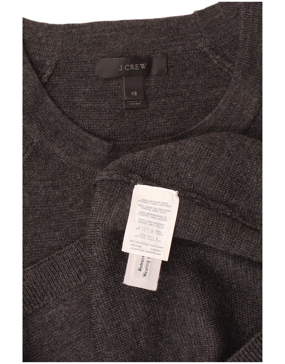 J. CREW Damski sweter oversize z okrągłym dekoltem UK 6 XS, szary