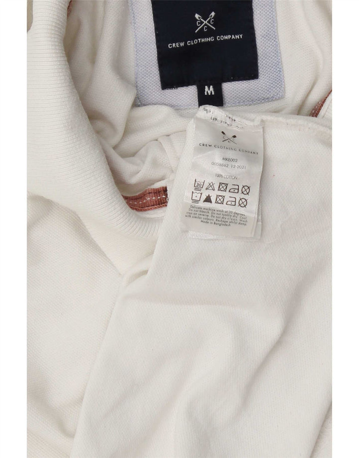 Crew Clothing Męska koszulka polo Średnia biała bawełna