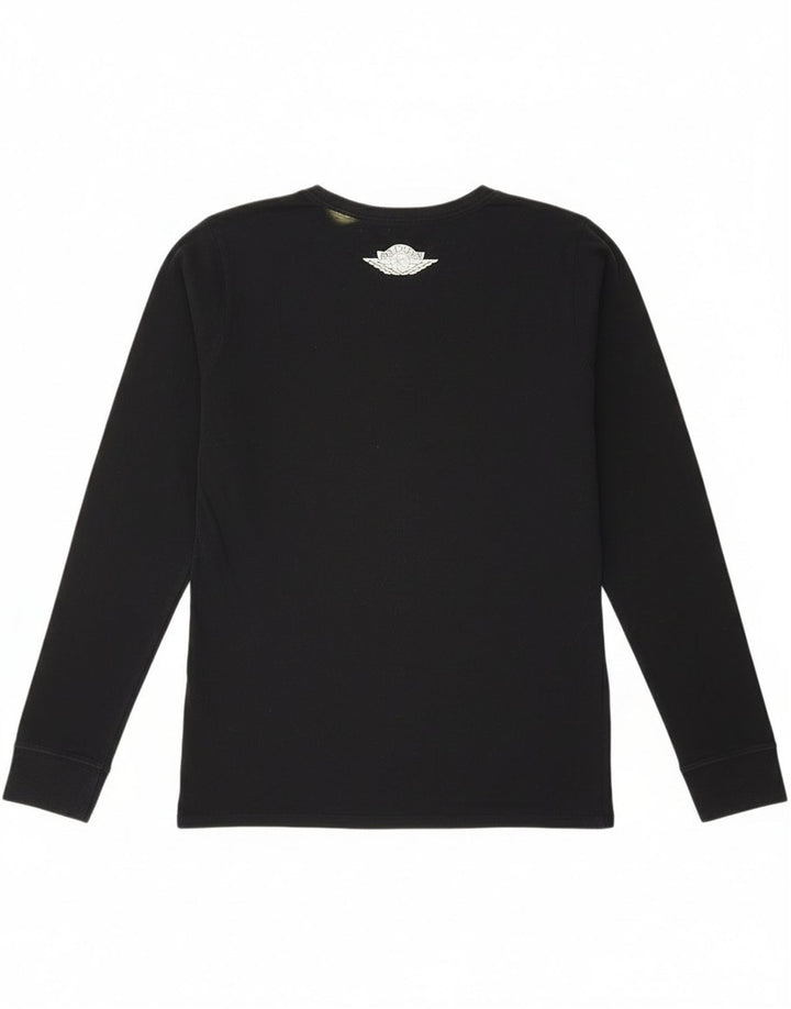 Męski top z grafiką Jordan z długim rękawem, mały, czarny, bawełniany