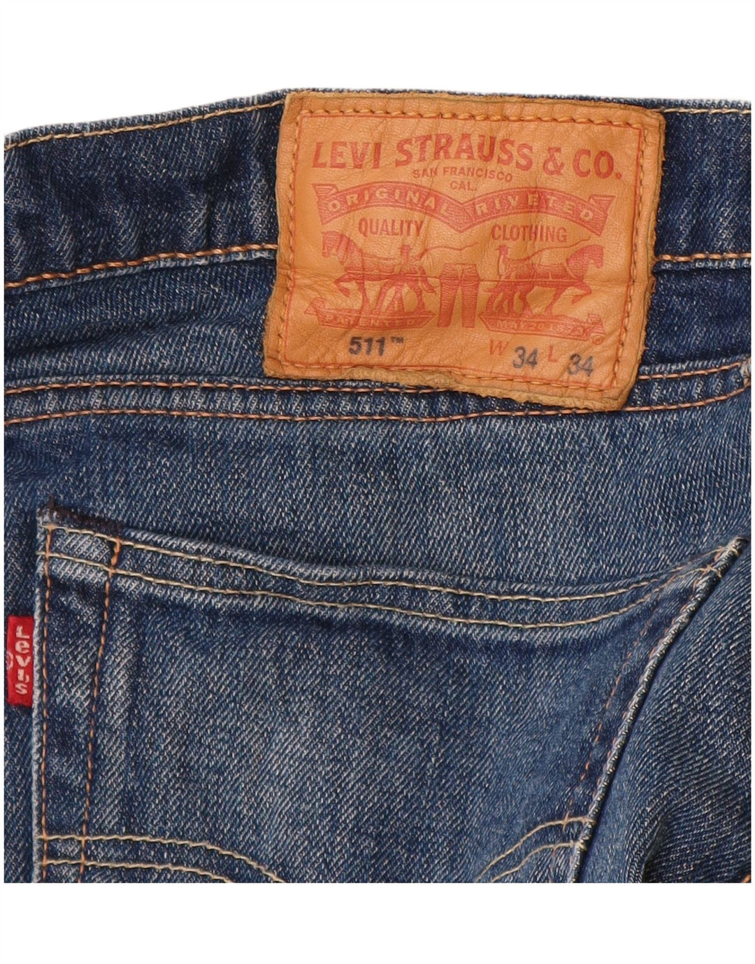 Męskie jeansy Levi's 511 Slim W34 L30 Niebieska bawełna