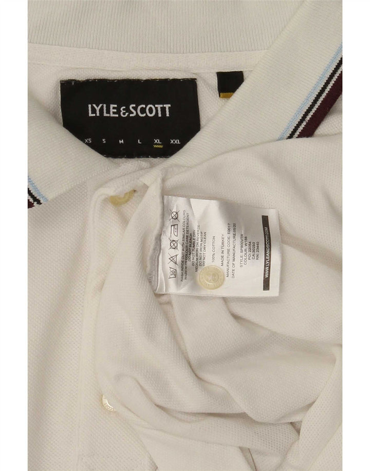 Męska koszulka polo Lyle & Scott XL w białe paski, bawełniana