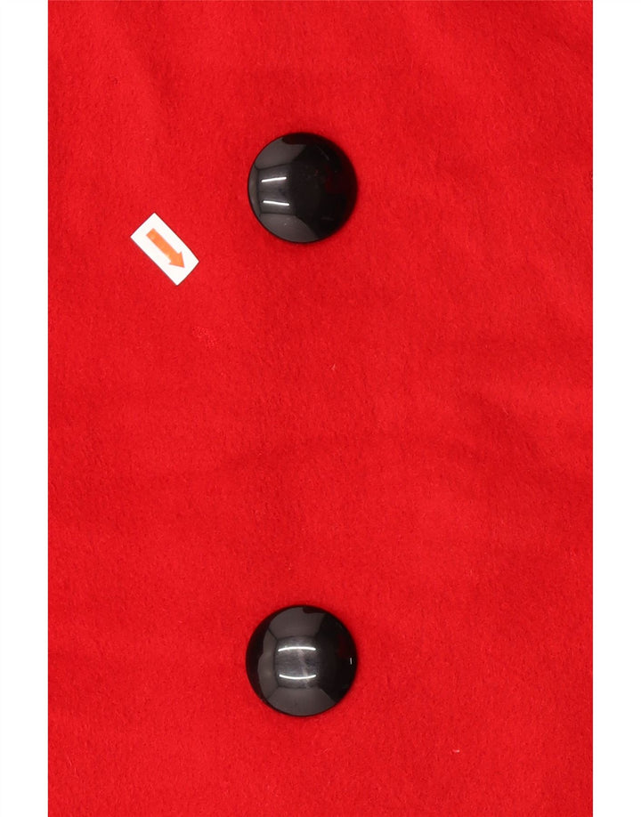 Damski płaszcz oversize z podwójnymi piersiami Jaeger UK 14, duża czerwona Angora