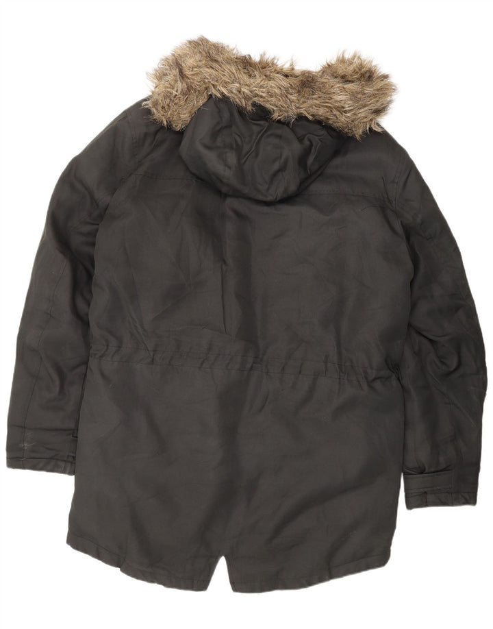 Męska kurtka parka z kapturem JACK & JONES UK 40, duża, czarna