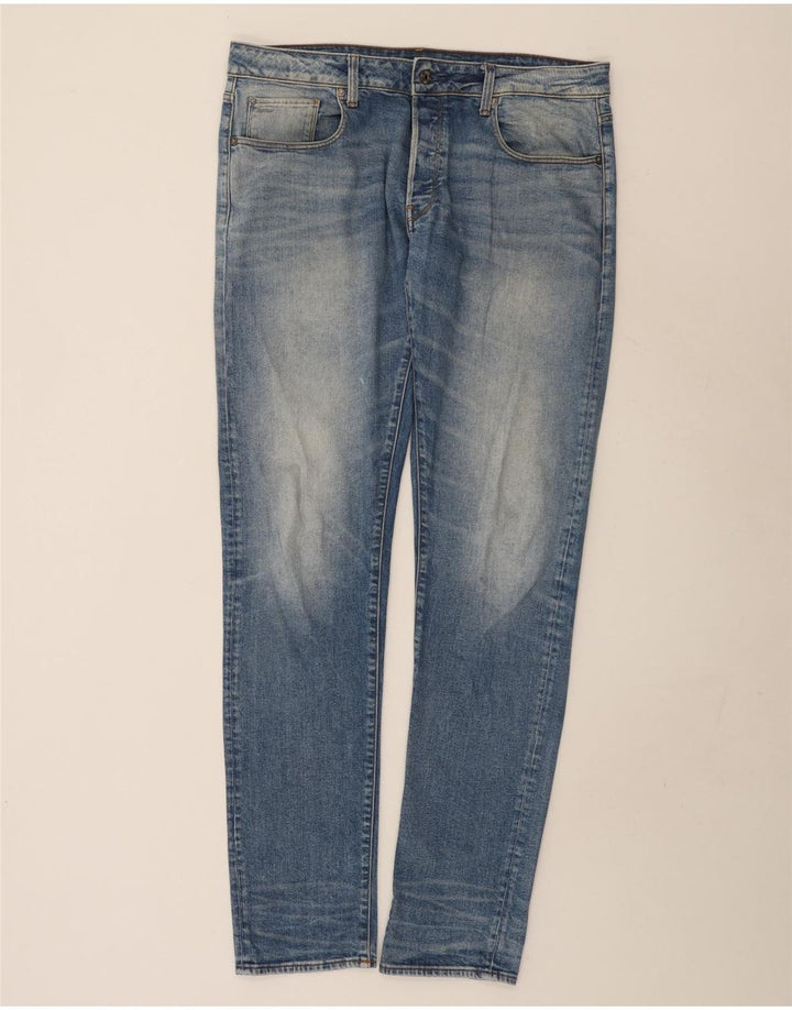G-Star Męskie 3301 Slim Jeans W36 L38 Niebieska bawełna