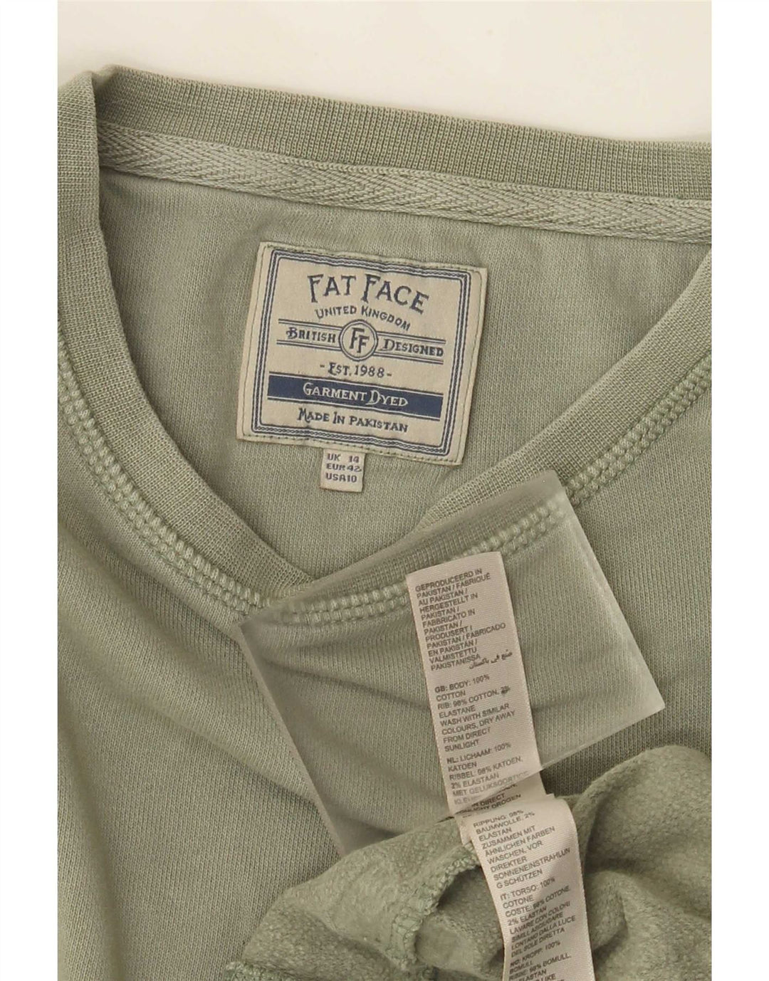 Damska bluza dresowa Fat Face UK 14, duża bawełna khaki