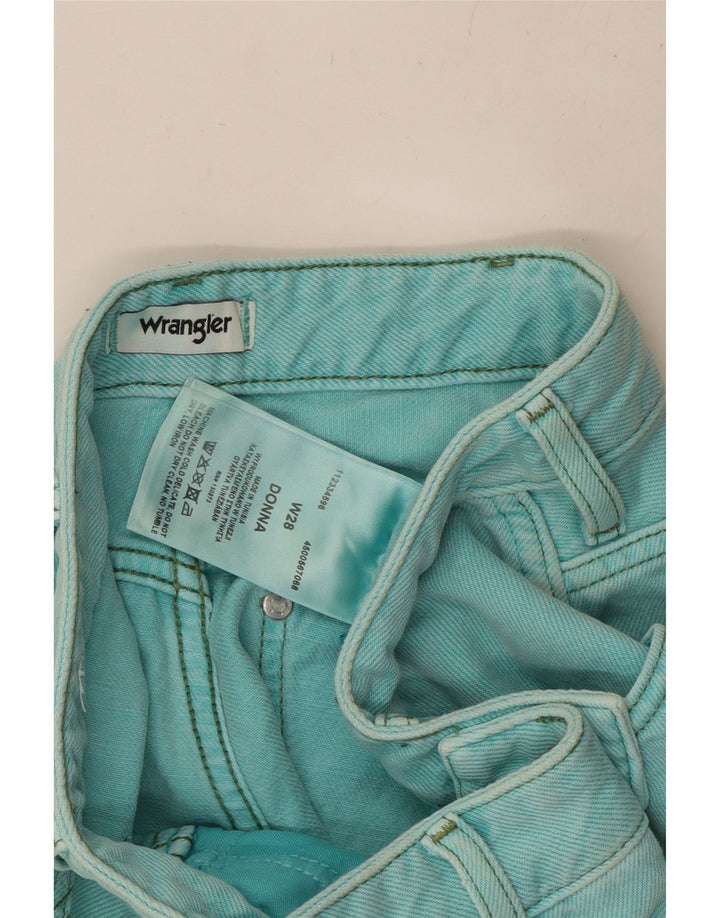 Damskie spodenki jeansowe WRANGLER W28 Średni turkusowy bawełniany