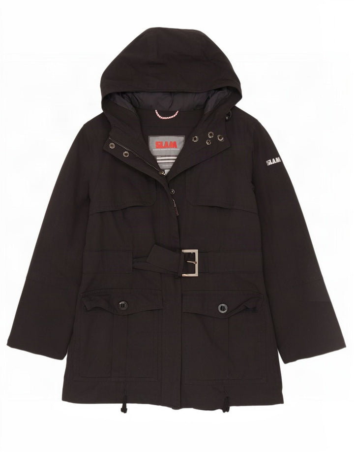 Damska kurtka parka z kapturem Slam UK 18 XL, czarny nylon