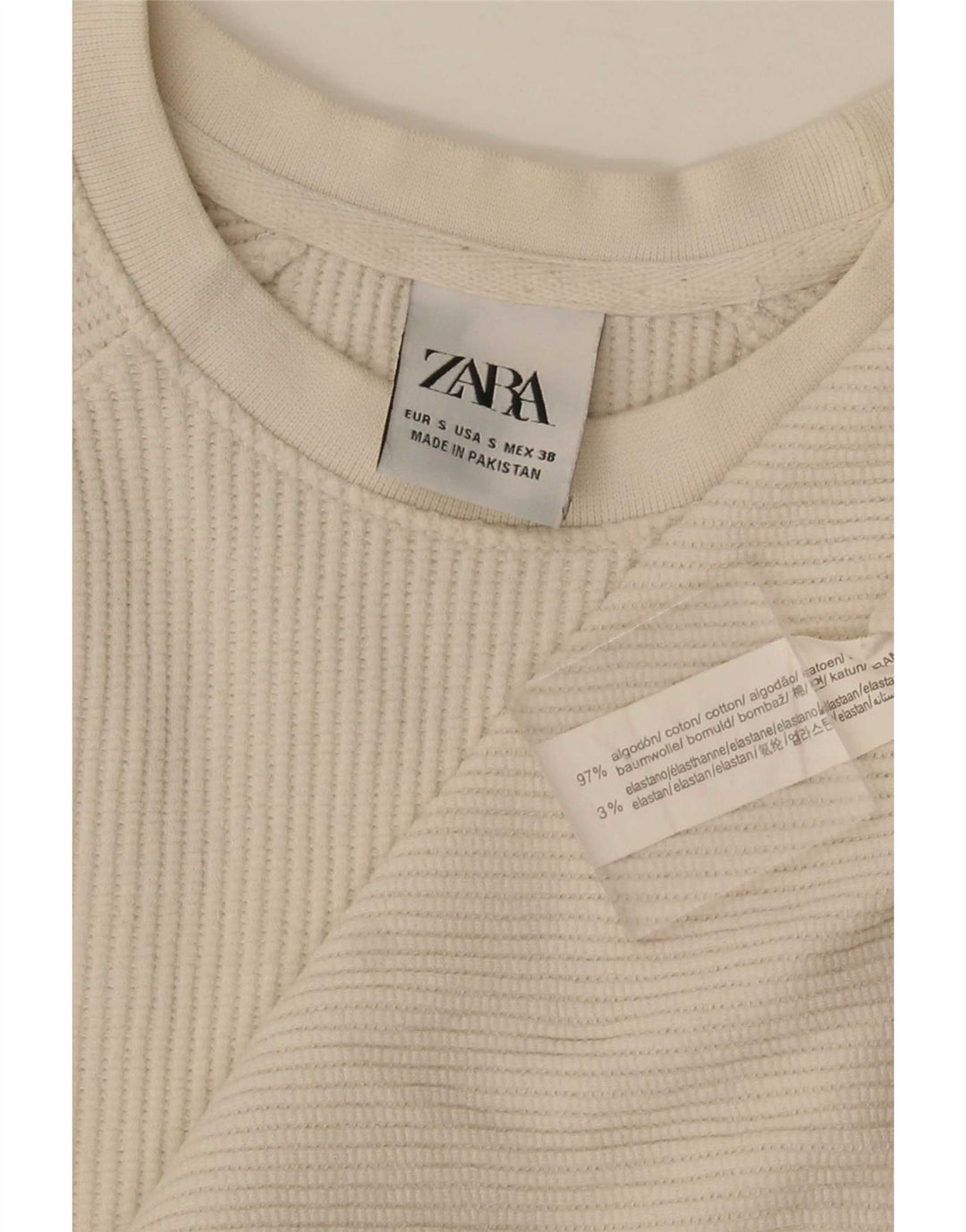 T-shirt męski Zara, mały, biały, bawełniany