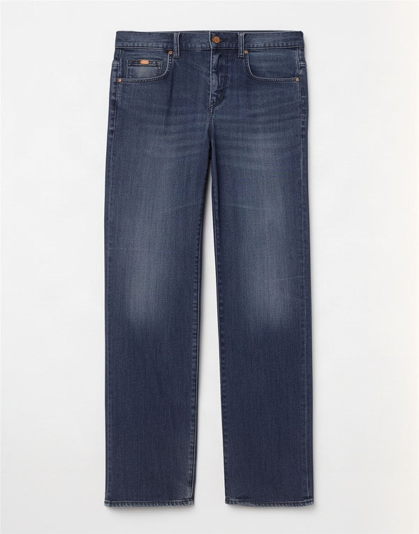 Męskie jeansy Hugo Boss ze stretchem W32 L30 Granatowa bawełna