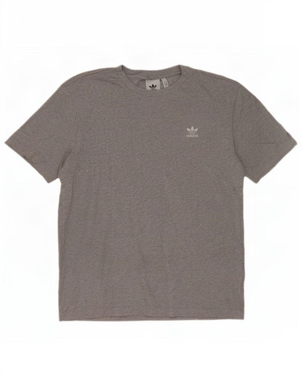 Adidas Mens T-Shirt Top Medium Grey Cotton