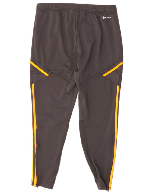 Adidas Mens Leeds United FC Tracksuit Trousers Large Grey Polyester