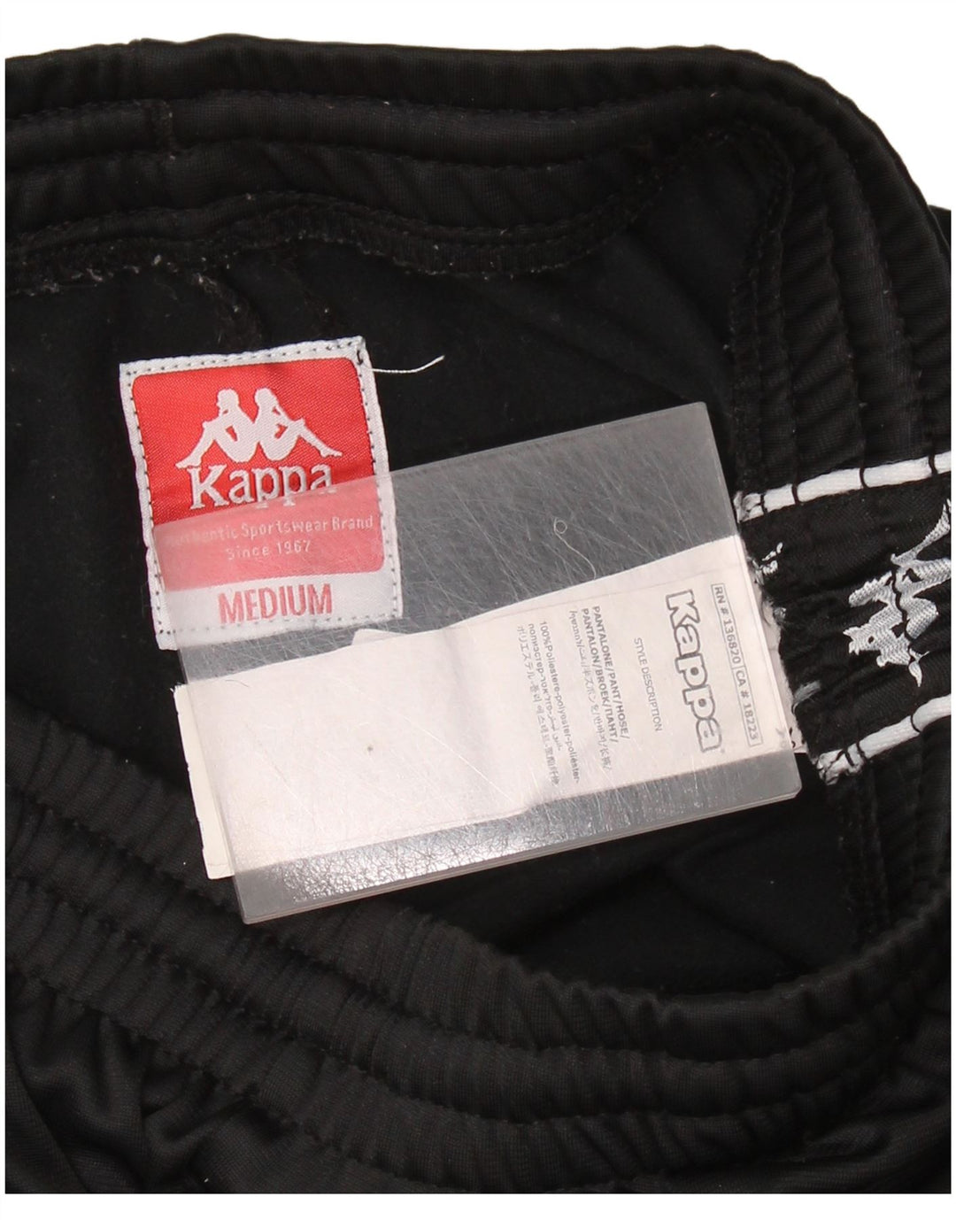 Damskie spodnie dresowe KAPPA z grafiką UK 12, średni czarny poliester