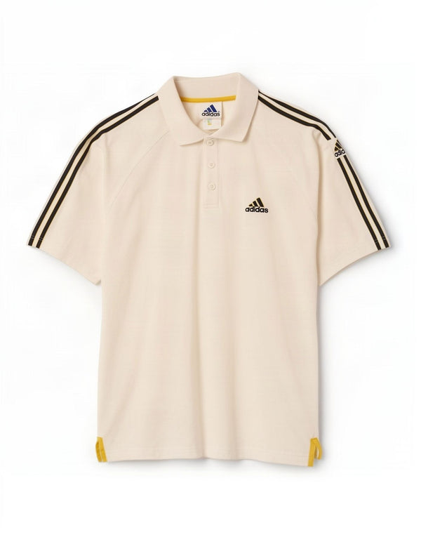 Męska koszulka polo Adidas UK 42/44, duża, biała bawełna