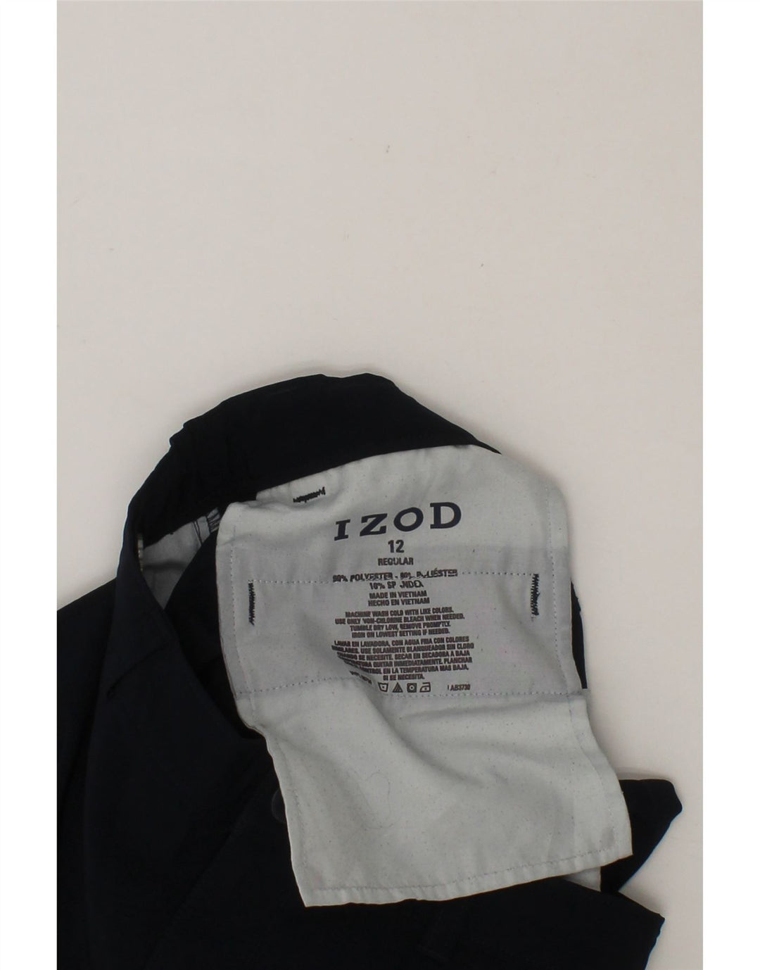 IZOD Boys Chino Shorts 11-12 Years W26 Navy Blue Polyester Vintage Izod and Second-Hand Izod from Messina Hembry 