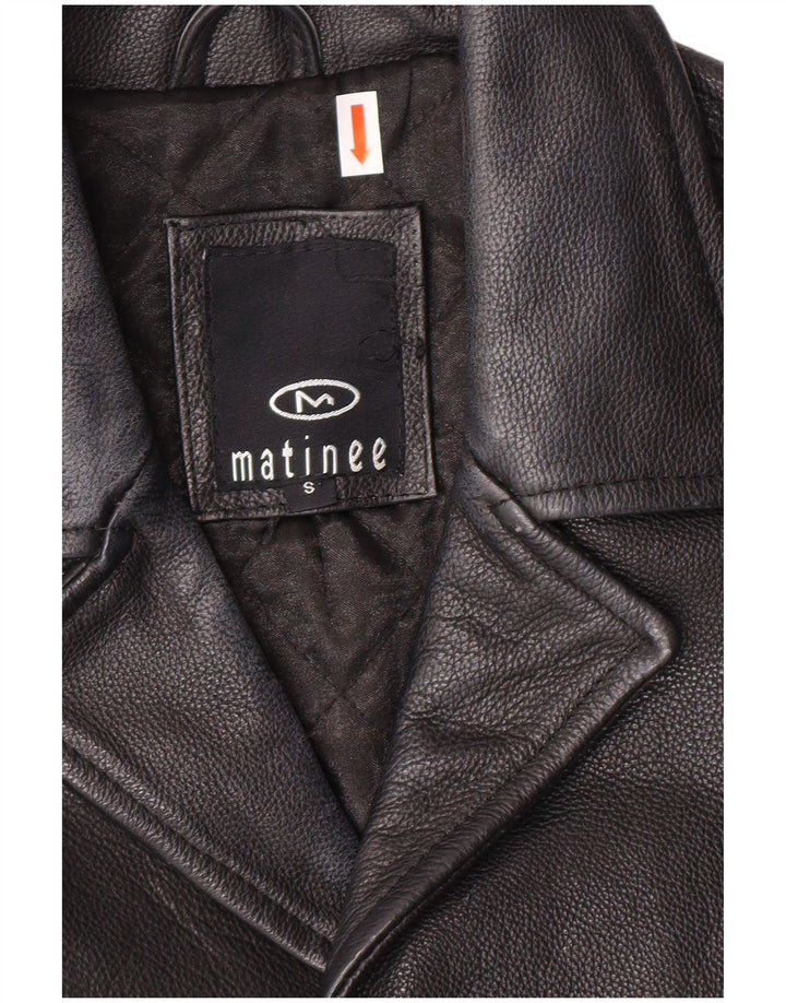 MATINEE Mens Leather Jacket UK 36 Small Black Leather