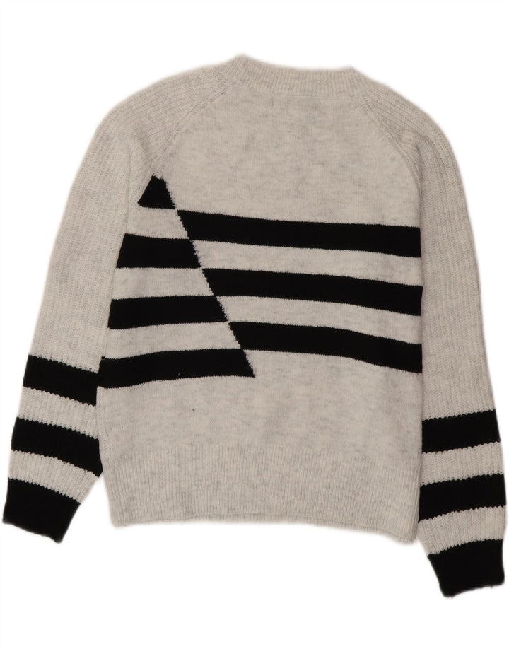 Marks & Spencer Damski sweter z okrągłym dekoltem UK 10 w małe szare paski