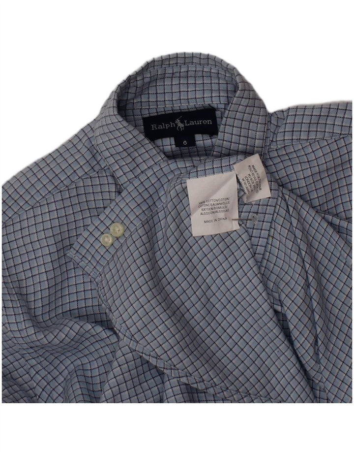 Koszula chłopięca Ralph Lauren 5-6 lat, niebieska bawełniana kratka