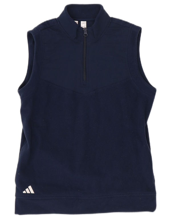 Chłopięcy sweter polarowy Adidas z zamkiem błyskawicznym i bez rękawów, 11-12 lat, granatowy