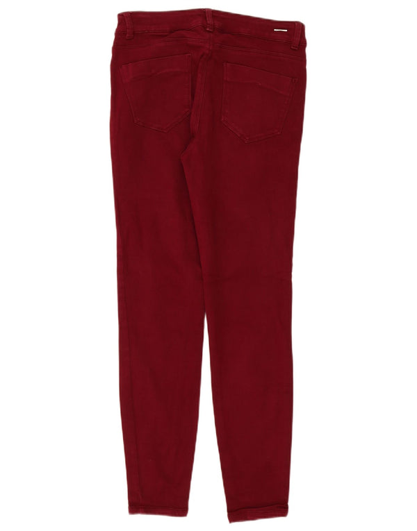 Damskie jeansy skinny Zara EU 38 Small W28 L27 Burgundowe