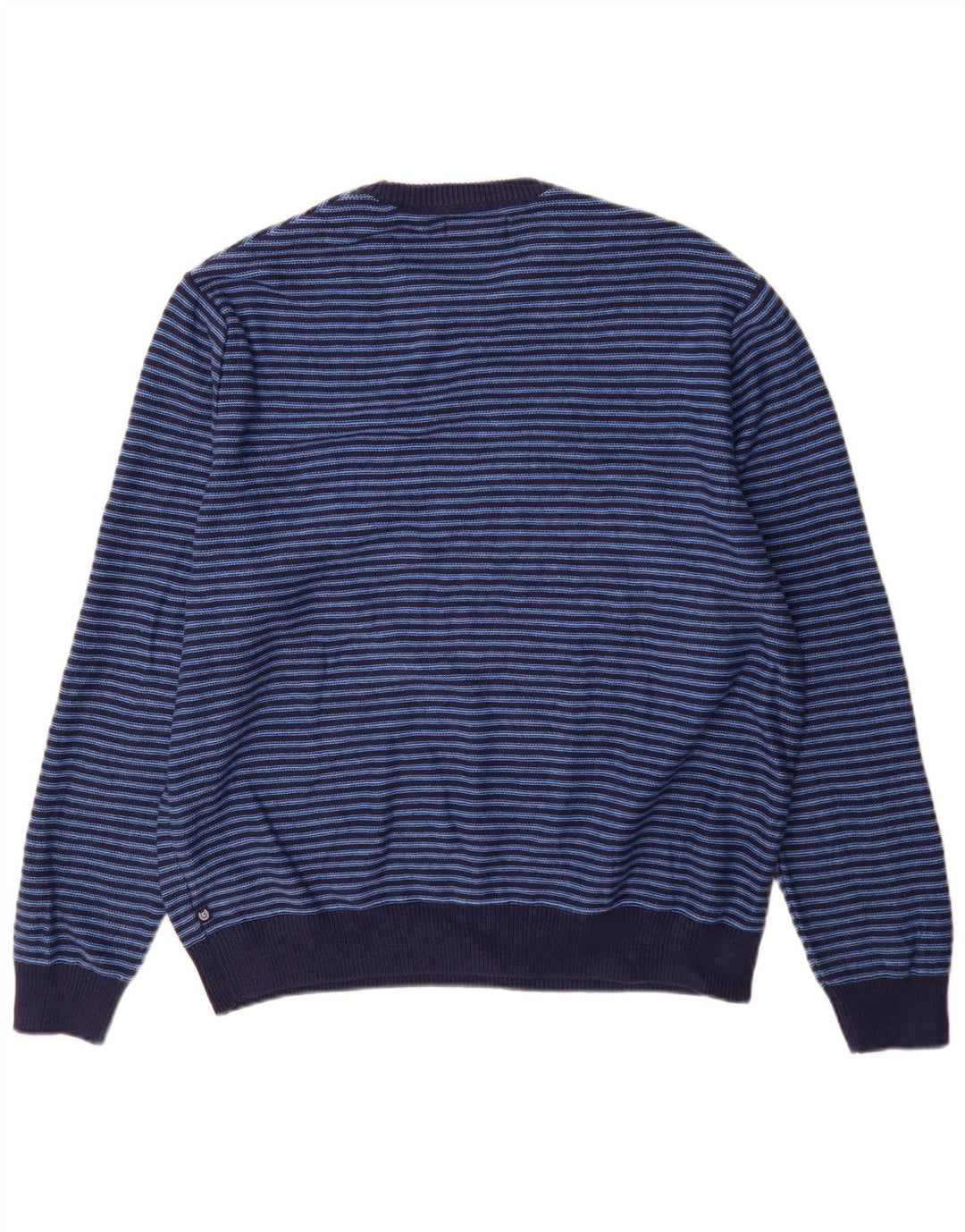 Męski sweter z wycięciem pod szyją Chaps XL, bawełniany w niebieskie paski