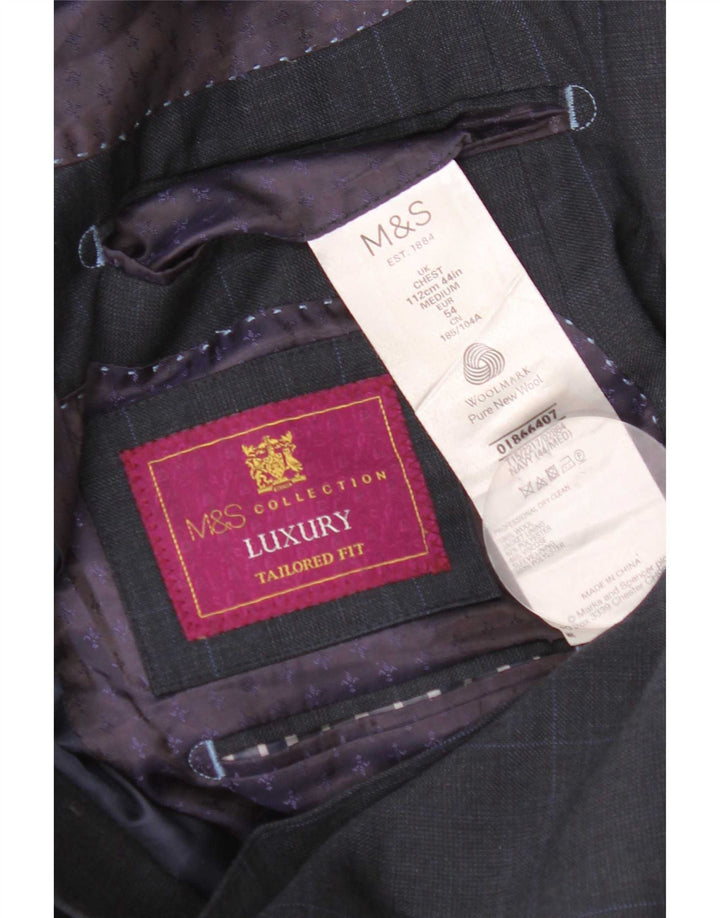 Marks & Spencer Męska marynarka o dopasowanym kroju, UK 44 XL, granatowa w kratkę