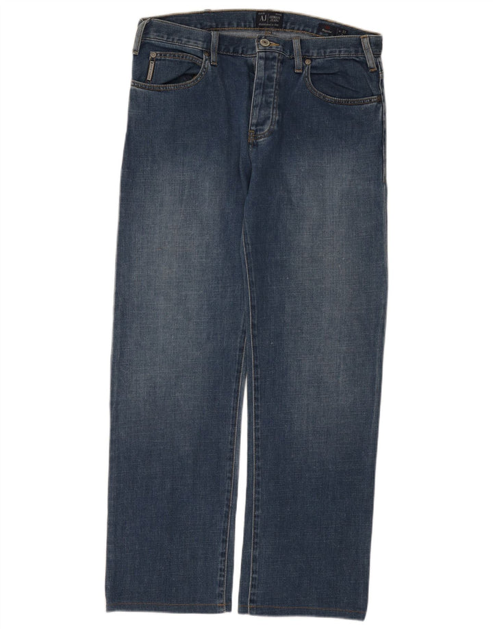 Armani Jeans Męskie regularne proste dżinsy W33 L30 Niebieska bawełna