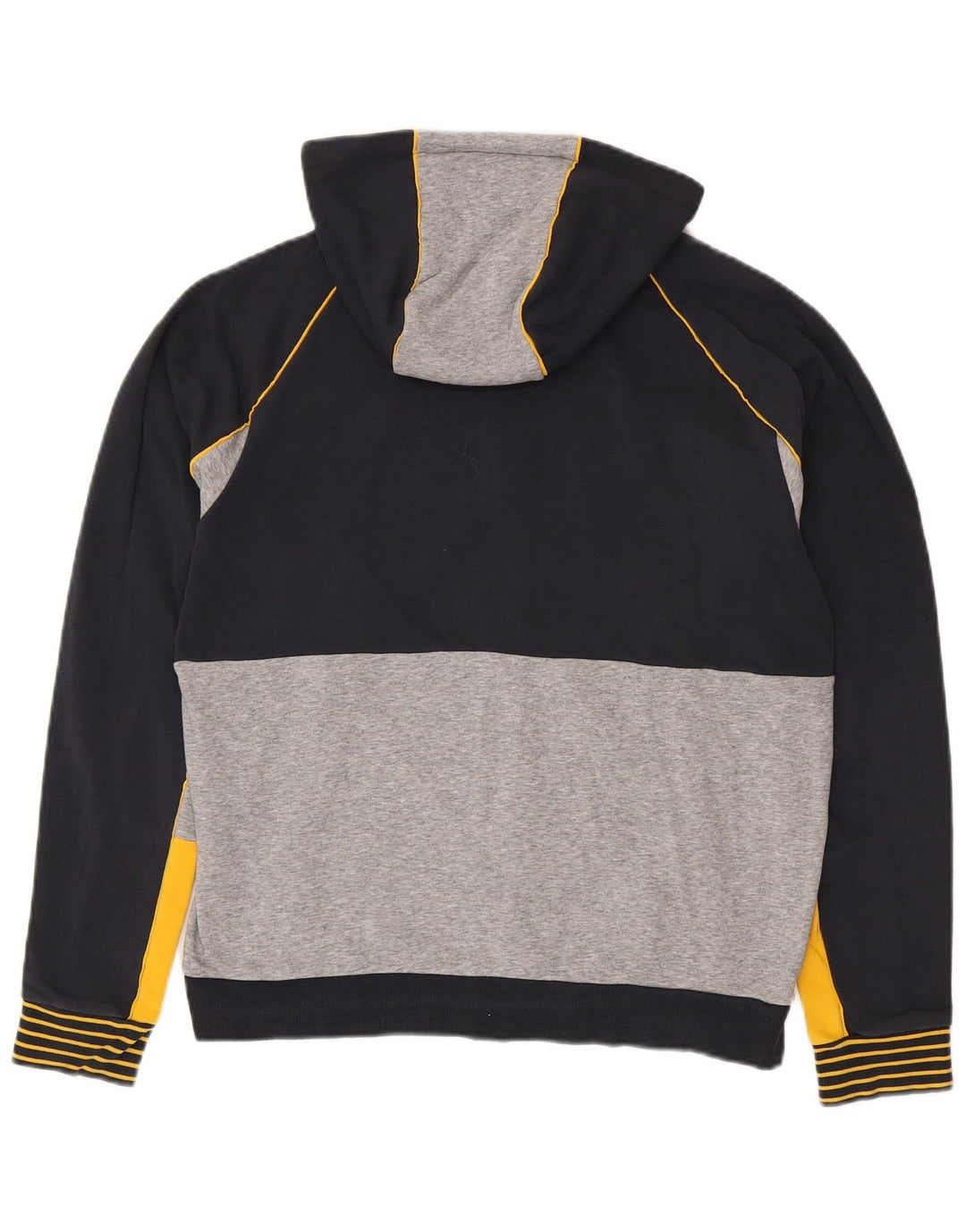 Męski sweter z kapturem i zamkiem błyskawicznym o regularnym kroju HUGO BOSS, duży, granatowy, z blokami kolorów