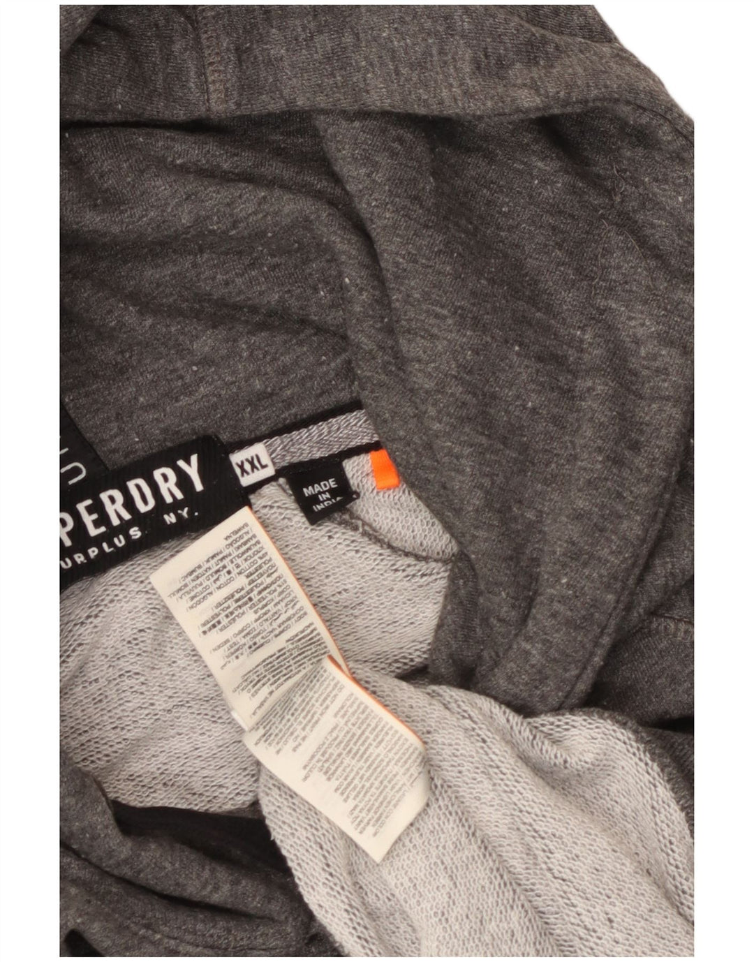 Męski sweter z kapturem Superdry z grafiką, 2XL, szary poliester