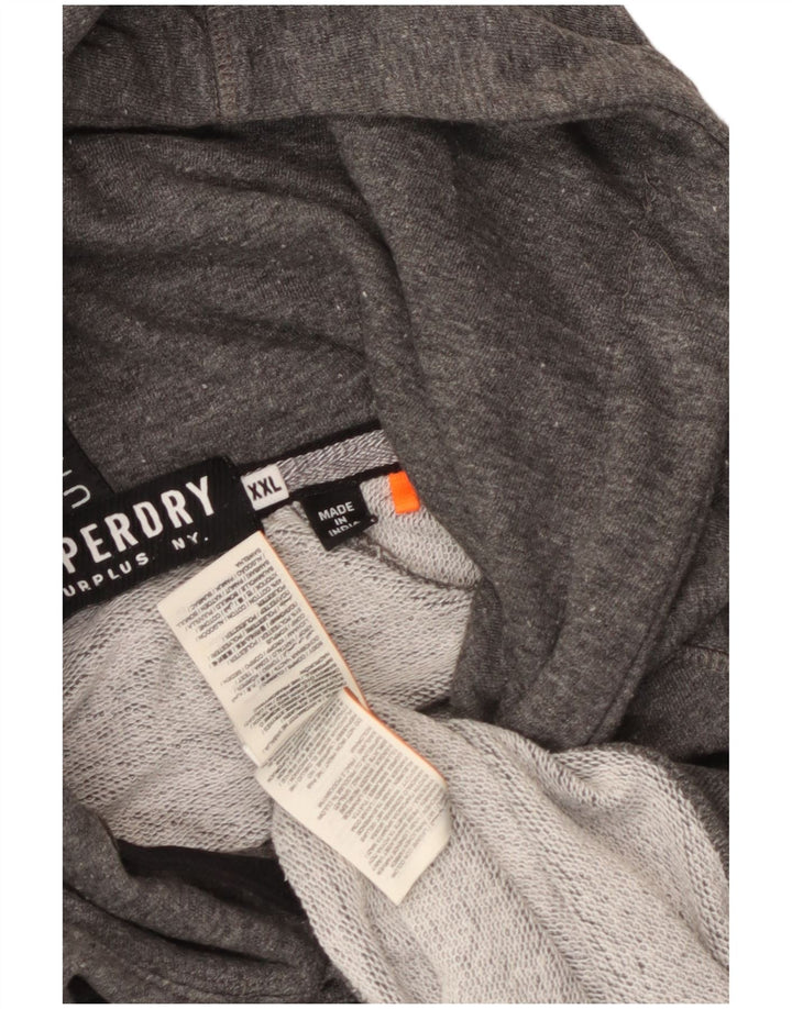Męski sweter z kapturem Superdry z grafiką, 2XL, szary poliester
