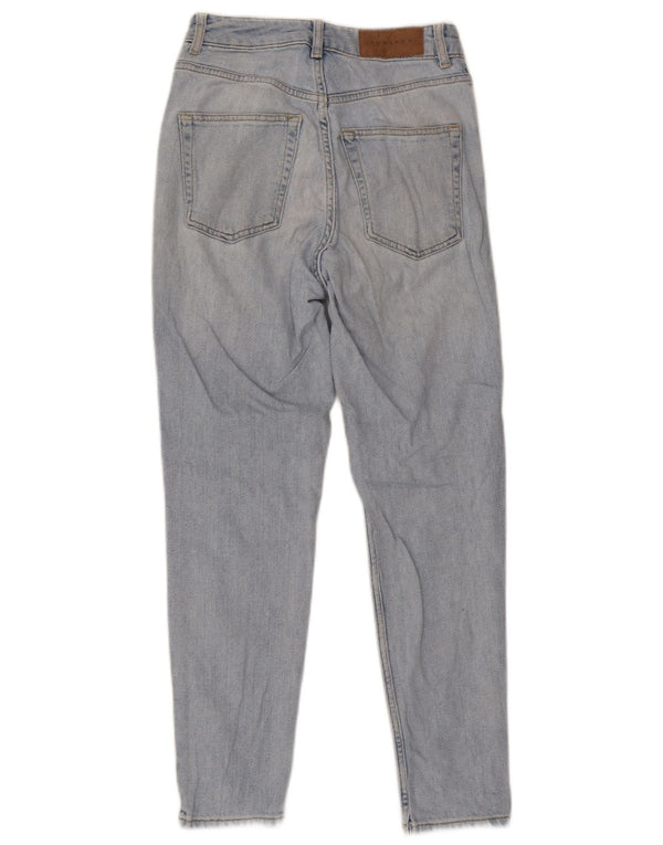 Damskie jeansy zwężane Topshop Mom W26 L30 Niebieskie bawełniane