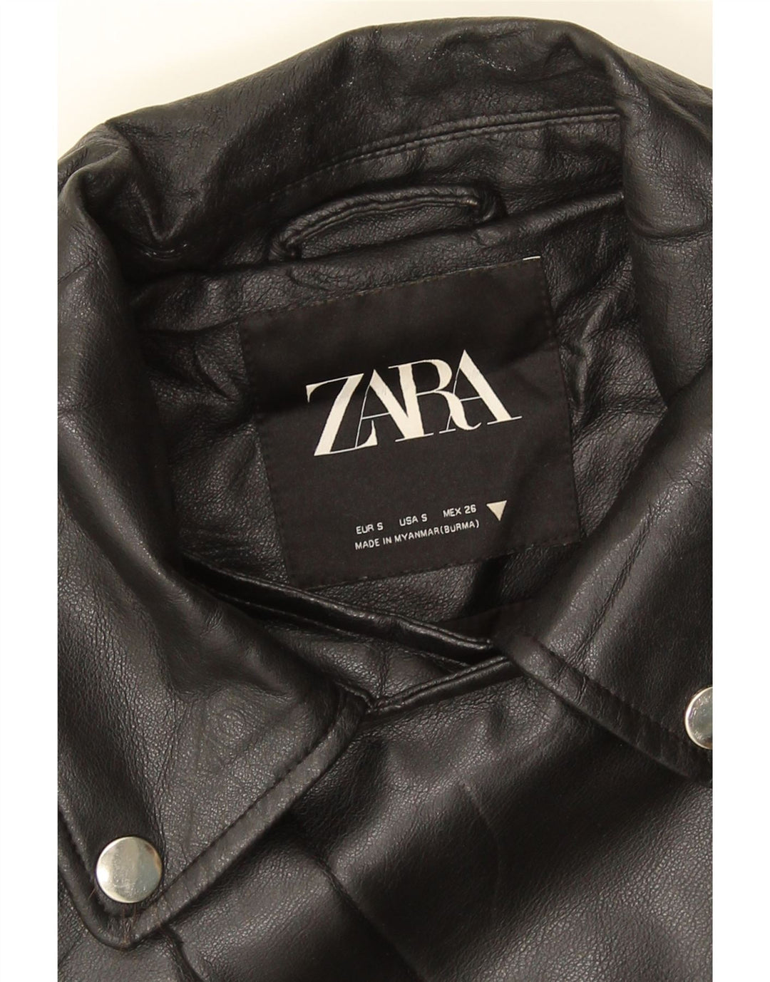Damska kurtka motocyklowa typu oversize ze sztucznej skóry ZARA UK 10, mała czarna