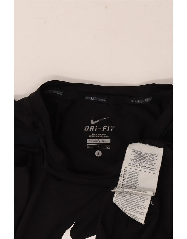 Męski T-shirt z grafiką Nike Dri Fit, mały, czarny poliester