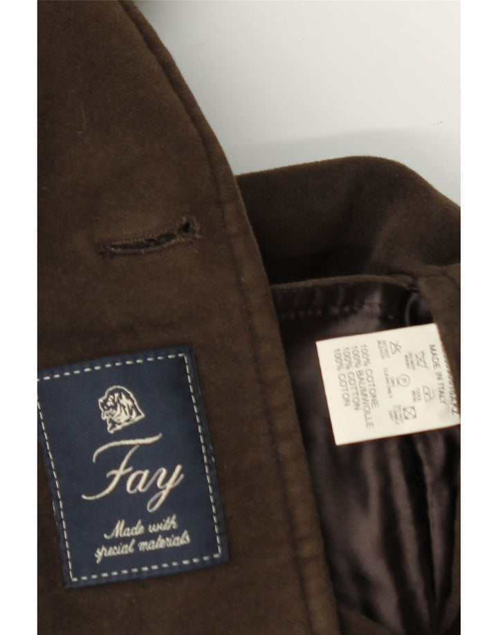 FAY Mens Overcoat UK 36 Smal Brown Cotton Vintage Fay and Second-Hand Fay from Messina Hembry 